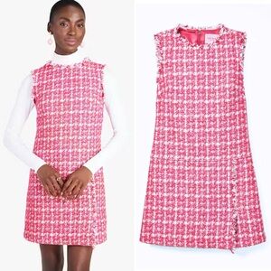 Kate Spade Pink Plaid Tweed Shift Dress